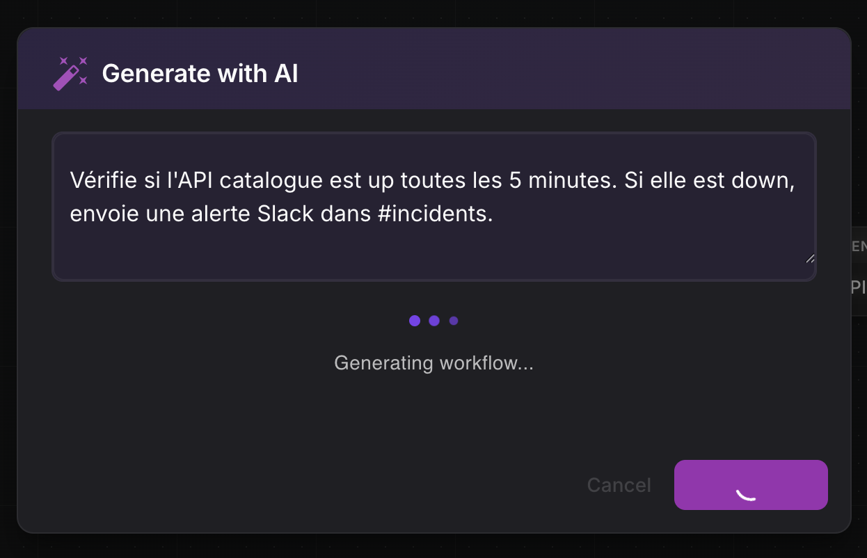 Génération de workflow par IA